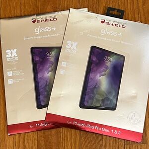 Zagg Invisible shield glass 11 inch iPad Pro lot of 2